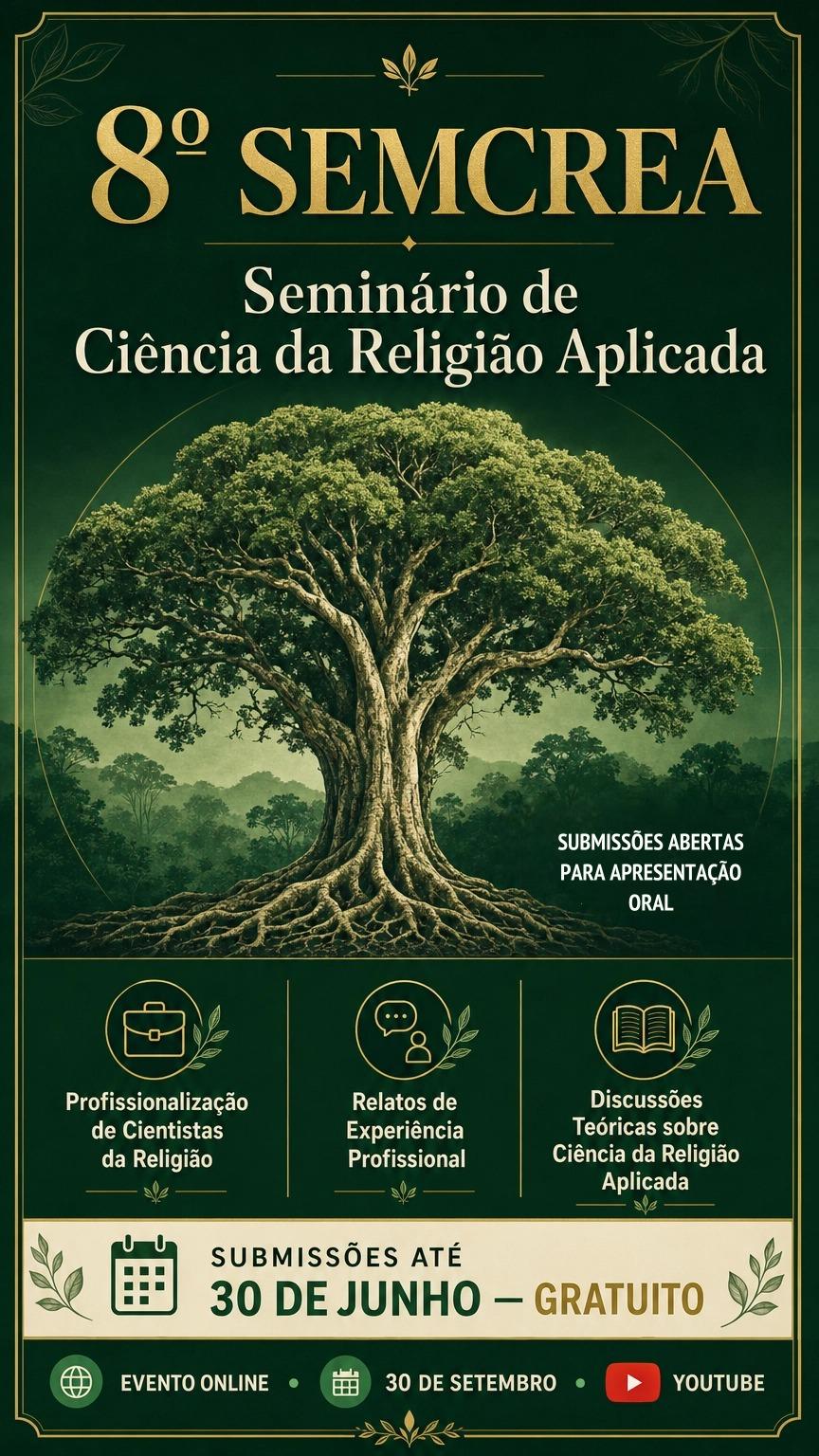 8º SEMCREA  - Seminário de Ciência da Religião Aplicada